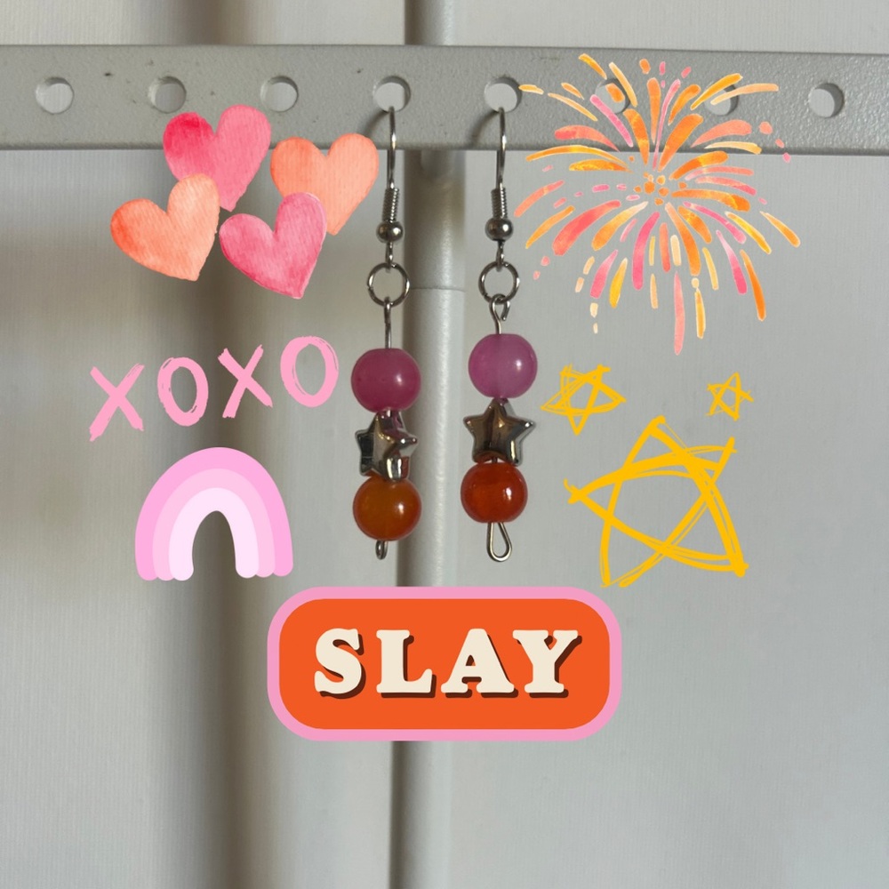 Beaded Star Earrings